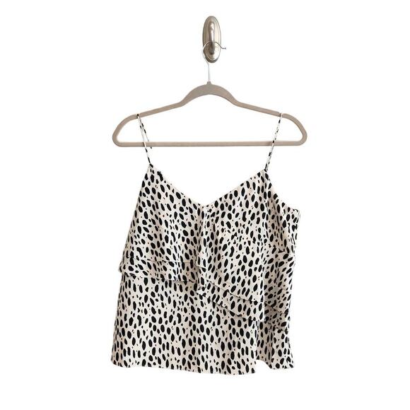 J. Crew Silk Ruffle Cami Size 10 Leopard Print Top - Picture 2 of 11